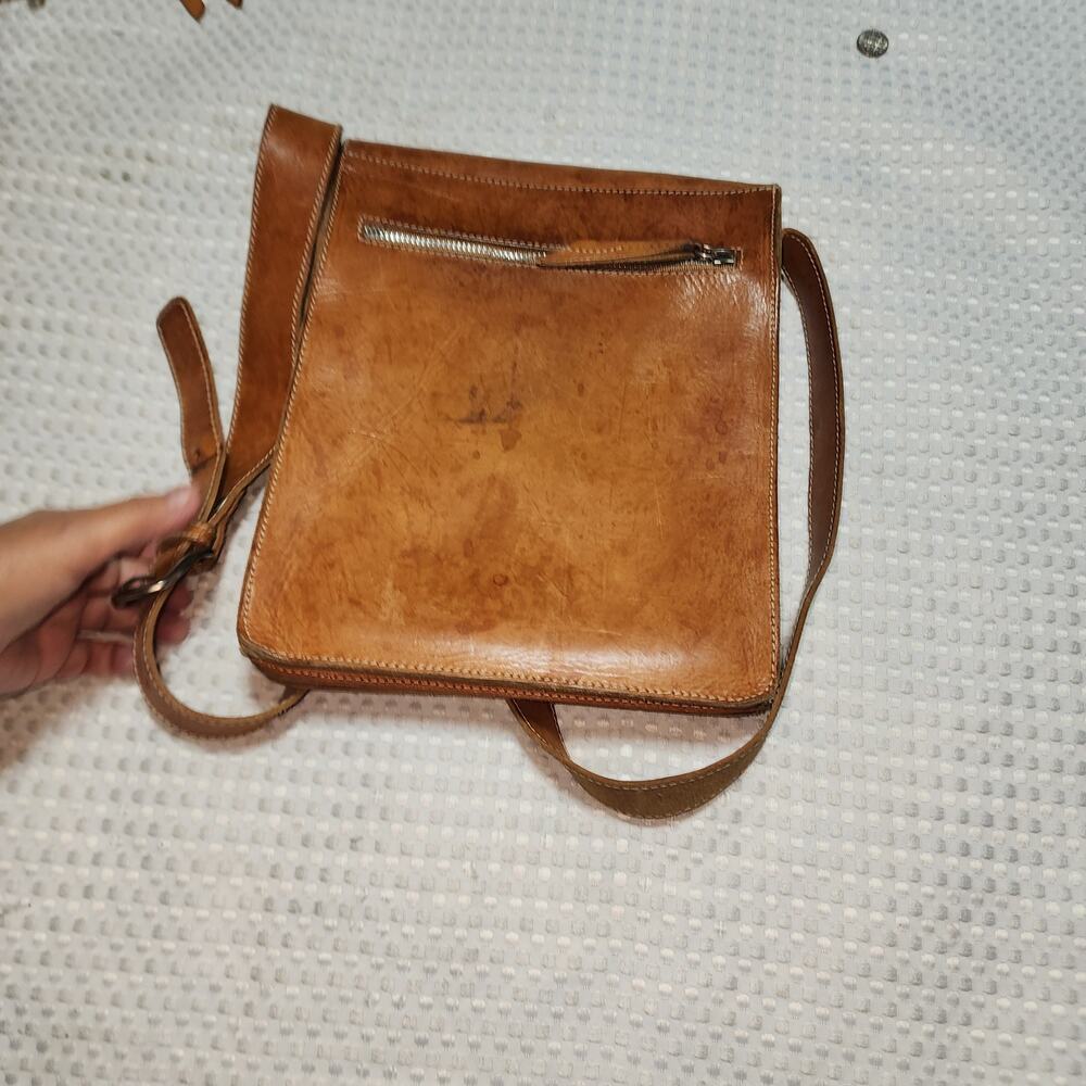 Genuine Leather Crossbody Double Section Bag - image 8